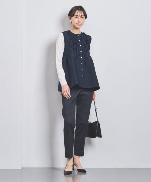 UNITED ARROWS(ユナイテッドアローズ)/P ミニフリル ニットベスト/NAVY