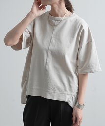 Fizz(フィズ)/ピグメント裏毛後ろ切替え半袖プルオーバー　異素材　Tシャツ/アイボリー