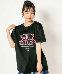 ZIDDY(ジディー)/ラメクマプリントTシャツ(130~160cm)/ブラック