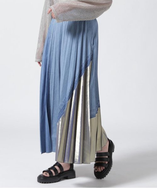 NAKAGAMI(ナカガミ) デニム×メタリックプリーツスカート 
