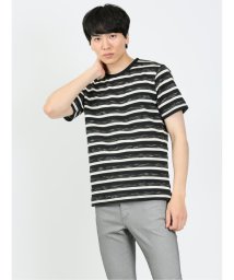 m.f.editorial(エムエフエディトリアル)/ミックスボーダー クルーネック 半袖 メンズ Tシャツ カットソー カジュアル インナー ビジネス ギフト プレゼント/ブラック