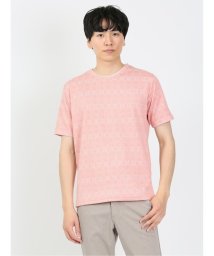 m.f.editorial(エムエフエディトリアル)/ふくれチェック クルーネック 半袖 メンズ Tシャツ カットソー カジュアル インナー ビジネス ギフト プレゼント/ピンク