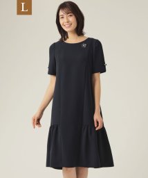 TO BE CHIC(L SIZE)(トゥービーシック Lサイズ)/【L】ストレッチダブルクロス　ワンピース/ネイビー