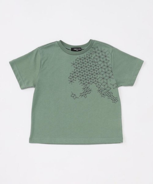 COMME CA ISM KIDS(コムサイズム（キッズ）)/和柄プリント　半袖Tシャツ/グリーン