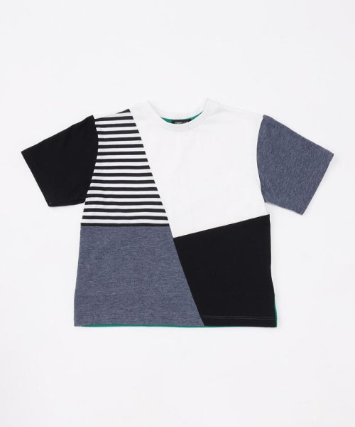 COMME CA ISM KIDS(コムサイズム（キッズ）)/配色切り替え　半袖Tシャツ/ホワイト