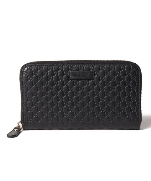 GUCCI(グッチ)/【GUCCI】グッチ 財布 ファスナー 長財布 ウォレット  449391BMJ1G レザー ブラック グッチシマ/BLACK