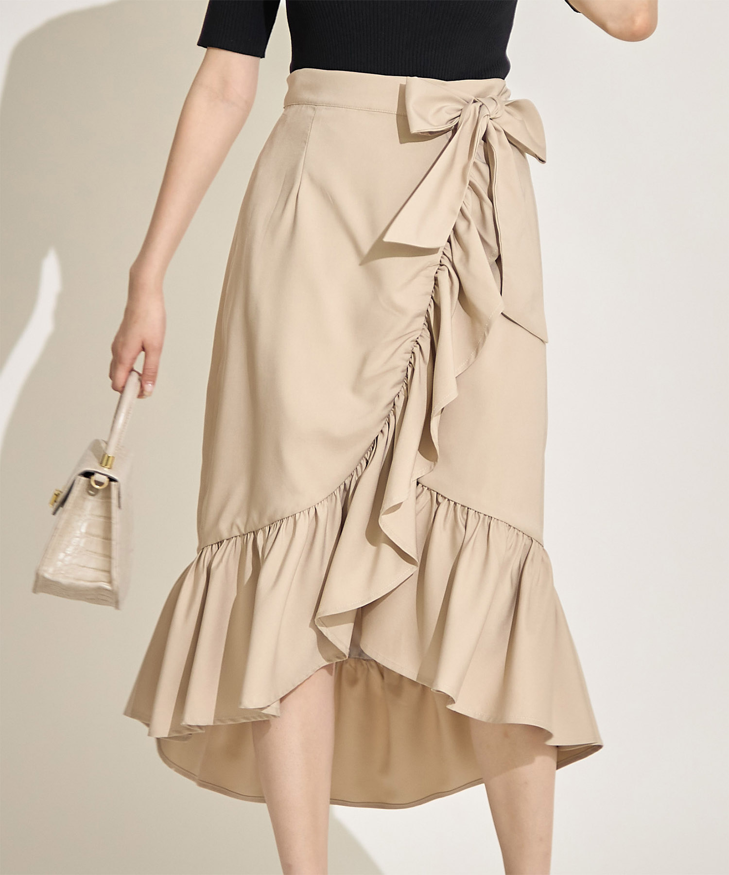 セール】リボン付きラッフルフリルラップスカート(505264633) | トッコ