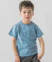 BeBe(ベベ)/スラブ天竺フランスMAPTシャツ(90~150cm)/ブルー