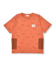 SLAP SLIP(スラップスリップ)/カーゴ風ポケット付ロゴ柄半袖Tシャツ(80~130cm)/オレンジ