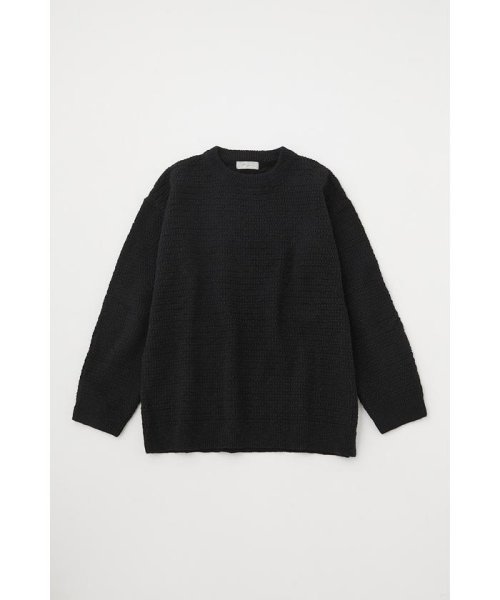 moussy(マウジー)/COTTON SLAB KNIT プルオーバー/BLK