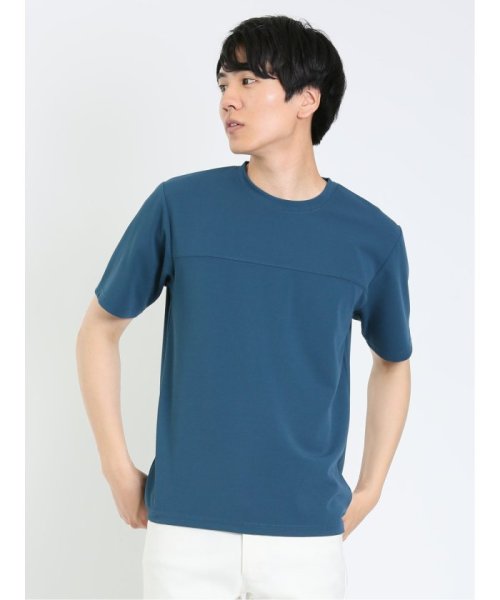 m.f.editorial(エムエフエディトリアル)/KAITEKI カットジョーゼット クルーネック 半袖 メンズ Tシャツ カットソー カジュアル インナー ビジネス ギフト プレゼント/ブルー