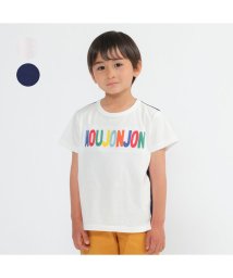 moujonjon/【子供服】 moujonjon (ムージョンジョン) レインボーロゴ刺繍半袖Ｔシャツ 80cm～140cm M30817/505283625