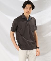 TAKEO KIKUCHI(タケオキクチ)/ボックスジャカード ポロシャツ/ダークグレー（013）
