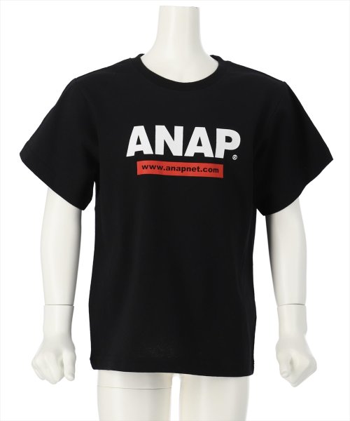 ANAP KIDS(アナップキッズ)/アドレスロゴTシャツ/ブラック