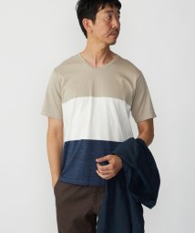 SHIPS MEN/SHIPS: スペック ワイドボーダー/パネル Vネック Tシャツ/505284674