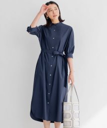 NIJYUSANKU（LARGE SIZE）/【洗える】プレーンストレッチタフタ シャツ ワンピース/505285080