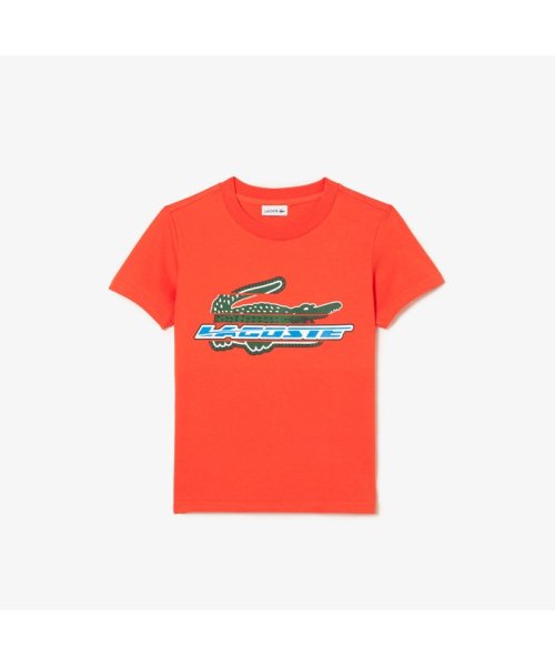 LACOSTE KIDS(ラコステ　キッズ)/BOYS アレンジグラフィックプリントクルーネックTシャツ/オレンジ