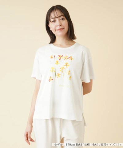 フラワープリントTシャツ【Leilian WHITE LABEL】