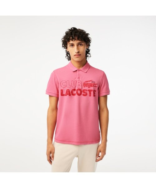 LACOSTE Mens(ラコステ　メンズ)/ヴィンテージプリントポロシャツ/ピンク
