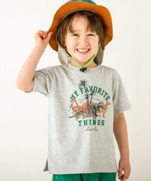 SLAP SLIP(スラップスリップ)/【防汚】恐竜アニマルフルーツ男の子大好きアイテム写真プリント半袖Tシャツ(80~/グレー