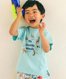 SLAP SLIP(スラップスリップ)/【防汚】恐竜アニマルフルーツ男の子大好きアイテム写真プリント半袖Tシャツ(80~/ブルー