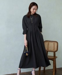 RUIRUE BOUTIQUE/ウエストタック・バンドカラーロングワンピース「CU1208」/505286084