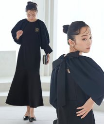 RUIRUE BOUTIQUE(ルイルエブティック)/構築スリーブマーメイドシルエットロングワンピ「U1175」/ブラック