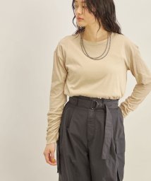 SHIPS WOMEN(シップス　ウィメン)/〈手洗い可能〉PLA ライト 天竺 ロングスリーブ TEE◇/ベージュ