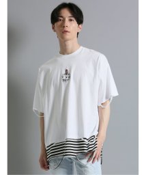 semanticdesign(セマンティックデザイン)/フェイクレイヤード クルーネック半袖BIG 半袖 メンズ Tシャツ カットソー カジュアル インナー ビジネス ギフト プレゼント/ホワイト