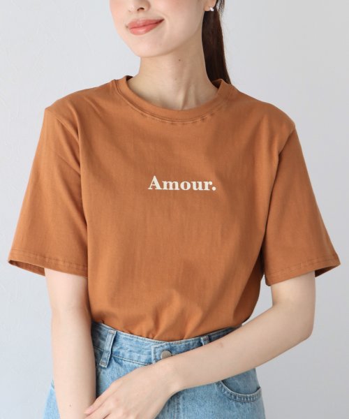 BLUEEAST(ブルーイースト)/Amour.ロゴ半袖Tシャツ/オレンジ