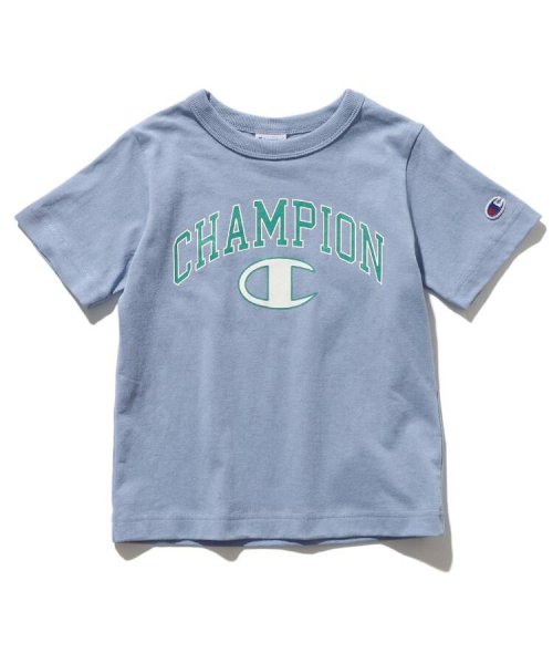 SHOO・LA・RUE(Kids) (シューラルーキッズ)/【Champion】カレッジロゴ半袖Tシャツ/サックス（090）