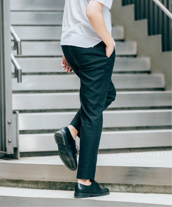 【セール】リネン シャンブレー ツイル スラックス イージーパンツ