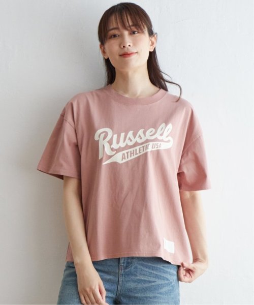 ikka(イッカ)/RUSSELL ATHLETIC ラッセルアスレチック ロゴプリントTシャツ/ピンク