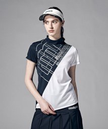 Munsingwear(マンシングウェア)/『ENVOY』接触冷感切替モックネックシャツ(吸汗速乾/UV CUT(UPF30)/ストレッチ/接触冷感)/ブラック