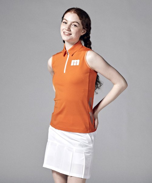 Munsingwear(マンシングウェア)/『ENVOY』UV CUTジグザグストレッチノースリーブシャツ(UV CUT(UPF50)/ストレッチ)/オレンジ