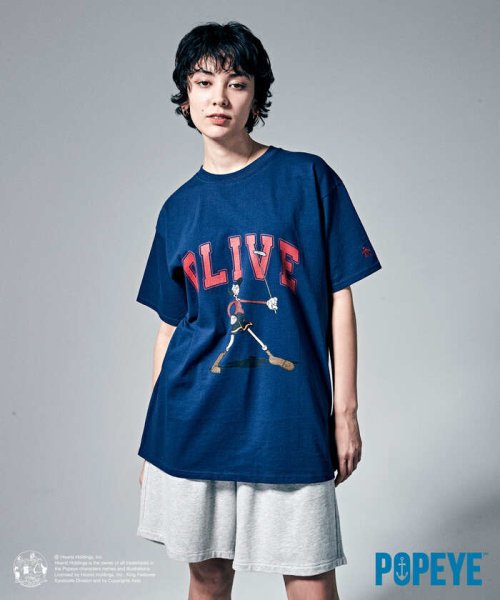 Penguin by Munsingwear(ペンギン　バイ　マンシングウェア)/【WEB限定】POPEYE×PENGUIN COLLABORATION T－SHIRT/ポパイ×ペンギン　コラボレーションTシャツ【アウト【アウトレット】/ネイビー