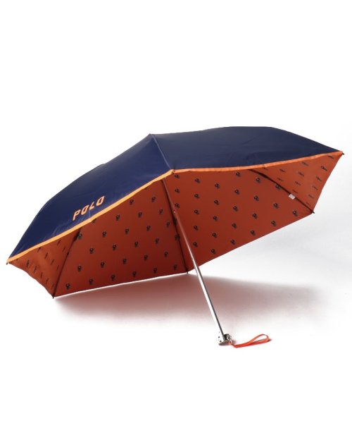 POLO RALPH LAUREN(umbrella)(ポロラルフローレン（傘）)/晴雨兼用折りたたみ日傘　POLO BEAR/オレンジ