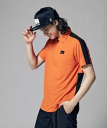Munsingwear(マンシングウェア)/『ENVOY』SUNSCREEN鹿の子ショルダーラインテーラーカラーシャツ【アウトレット】/オレンジ