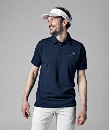 Munsingwear(マンシングウェア)/T/Cストレッチサッカーテーラーカラー半袖シャツ/ネイビー