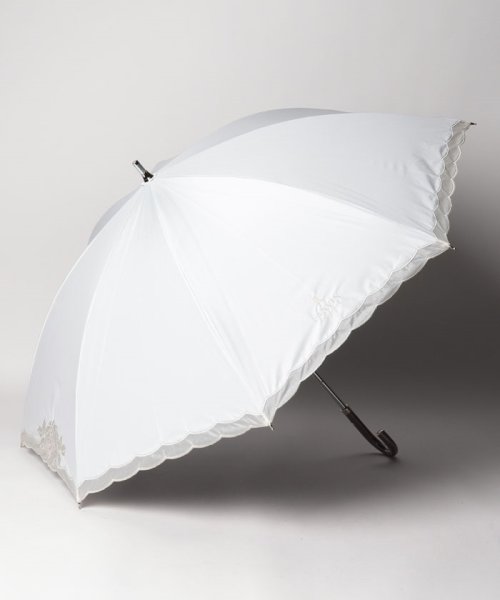 LANVIN Collection(umbrella)(ランバンコレクション（傘）)/晴雨兼用日傘　オーガンジーローズカットワーク/オフホワイト