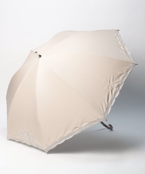 LANVIN Collection(umbrella)(ランバンコレクション（傘）)/晴雨兼用日傘　オーガンジーローズカットワーク/ベージュ