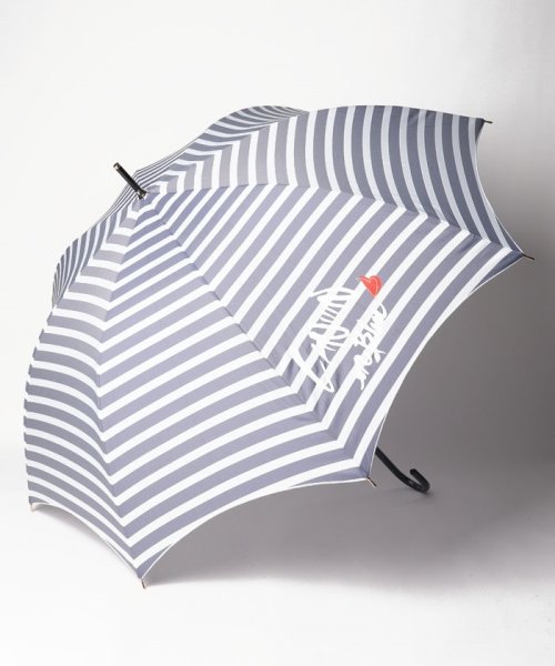 LANVIN en Bleu(umbrella)(ランバンオンブルー（傘）)/傘　ボーダージャガード/ネイビーブルー