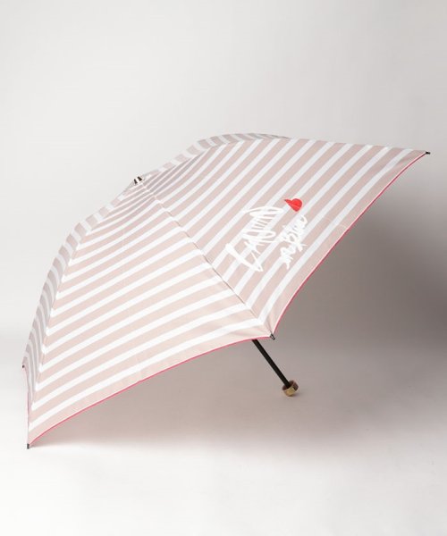 LANVIN en Bleu(umbrella)(ランバンオンブルー（傘）)/折りたたみ傘　ボーダージャガード/ベージュ