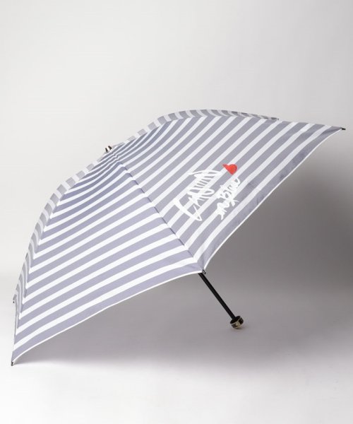 LANVIN en Bleu(umbrella)(ランバンオンブルー（傘）)/折りたたみ傘　ボーダージャガード/ネイビーブルー