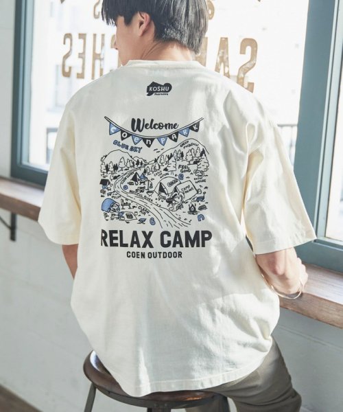 coen(coen)/KOSHU×COENコラボ　アウトドアモチーフTシャツ/WHITE