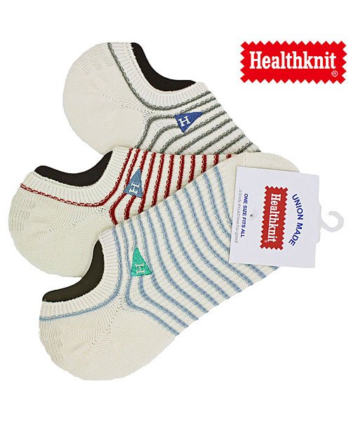 TopIsm(トップイズム)/Healthknit ヘルスニット 3足セット ボーダー スラブ スニーカーソックス アンクルソックス ショートソックス メンズ 靴下 レッグウェアー インナー/その他系4