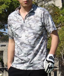 TopIsm/ポロシャツ ゴルフ メンズ ゴルフウェア 速乾ドライメッシュ ストレッチ 半袖 ハーフジップ カモフラ 迷彩 総柄 幾何学 スポーツウェア 大きいサイズあり/505288522