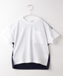 THE SHOP TK（KID）(ザ　ショップ　ティーケー（キッズ）)/【100－140】ストライプドッキングTシャツ/ホワイト（001）