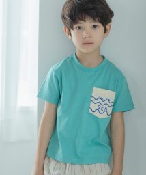 THE SHOP TK（KID）(ザ　ショップ　ティーケー（キッズ）)/【110－150】ポケット刺繍Tシャツ/ライトグリーン（021）