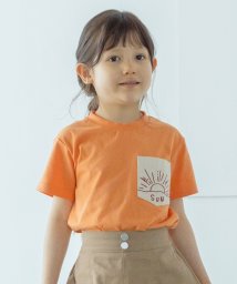 THE SHOP TK（KID）(ザ　ショップ　ティーケー（キッズ）)/【110－150】ポケット刺繍Tシャツ/オレンジ（067）